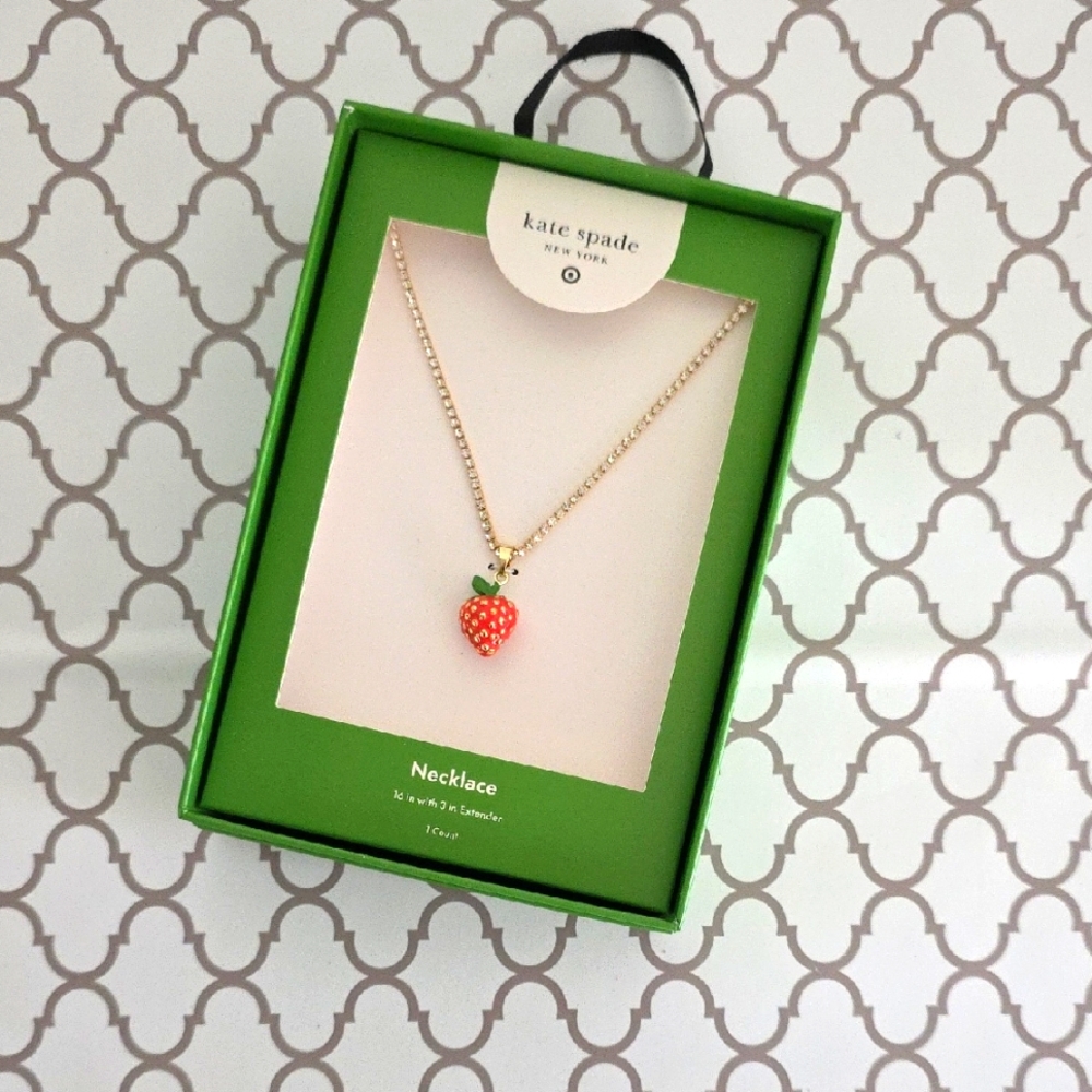 Kate Spade Strawberry Charm Tennis Necklace